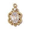 304 Stainless Steel Pave Clear Cubic Zirconia Charms CU-OY001-38G-1