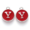 Platinum Plated Alloy Enamel Charms X-ENAM-S118-03Y-P-1