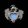 Opalite Heart Pendants KK-K331-01AS-03-4