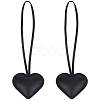 PU Leather Heart Pendant Decorations HJEW-CL0001-12B-1
