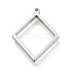 Non-Tarnish 304 Stainless Steel Open Back Bezel Pendants STAS-K208-08P-A-1