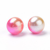 Rainbow Acrylic Imitation Pearl Beads OACR-R065-8mm-04-2