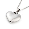 Non-Tarnish Heart 304 Stainless Steel Pendant Necklaces NJEW-G083-01B-P-1