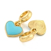Rack Plating Alloy Enamel Heart European Dangle Charms FIND-B034-21G-05-2