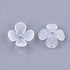 4-Petal Transparent Acrylic Bead Caps FACR-T001-09-2