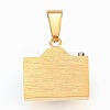 304 Stainless Steel Cubic Zirconia Pendants STAS-F168-34G-2