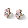 Poplar Wood Stud Earrings EJEW-G376-01B-1