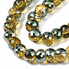 Electroplate Transparent Glass Beads Strands EGLA-Q125-005-3