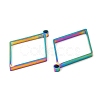 304 Stainless Steel Open Back Bezel Rhombus Pendants STAS-Z040-02B-RC-2