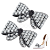 2Pcs Acrylic Rhinestone & Polyester & Iron Shoe Decorations DIY-WR0004-11-1