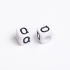 White Cube Letter Acrylic Beads X-PL37C9308-Q-3