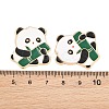 Panda with Bamboo Alloy Enamel Cabochons AL-CBA1A6F-06KCG-C-3