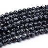 Natural Snowflake Obsidian Round Bead Strands G-J303-09-6mm-1