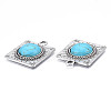 Synthetic Turquoise Pendants PALLOY-N157-027-4