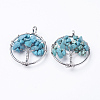 Synthetic Turquoise Pendants G-E419-02P-1