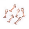 Rose Gold Plated Alloy Letter Pendants X-PALLOY-J718-01RG-I-2