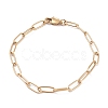 PVD Vacuum Plating 304 Stainless Steel Paperclip Chain Bracelets BJEW-I295-15G-7