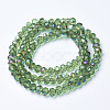 Electroplate Transparent Glass Beads Strands X-EGLA-A034-T6mm-F04-2