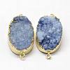 Electroplated Natural & Dyed Druzy Agate Links connectors G-N0168-018C-1