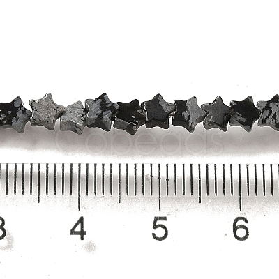 Natural Snowflake Obsidian Beads Strands G-G085-B37-01-1