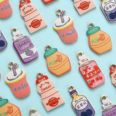 30Pcs 6 Styles Alloy Enamel Pendants ENAM-CJ0003-51-1