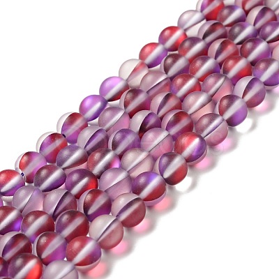 Electroplated Synthetic Moonstone Beads Strands G-F142-A02-M-1