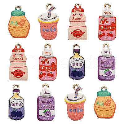 30Pcs 6 Styles Alloy Enamel Pendants ENAM-CJ0003-51-1