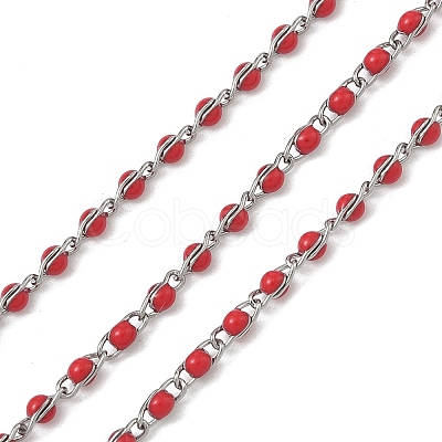 304 Stainless Steel Enamel Twisted Chains STAS-R100-40P-05-1
