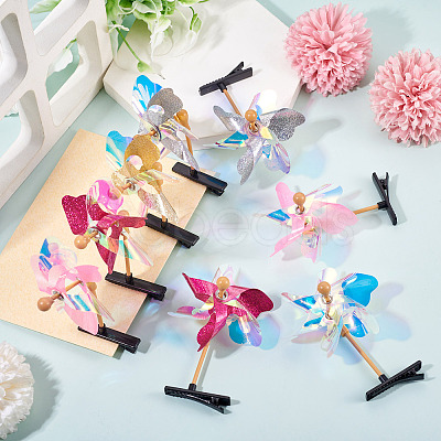 PE Plastic with Laser Alligator Hair Clips for Girl PHAR-TAC0007-05-1