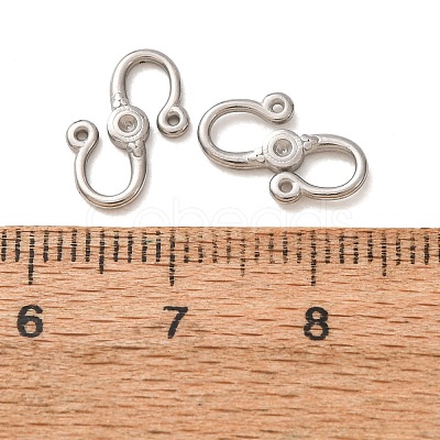 304 Stainless Steel S-Hook Clasps with Blank Bezel Cups SA-CBA7A40-03P-B-1