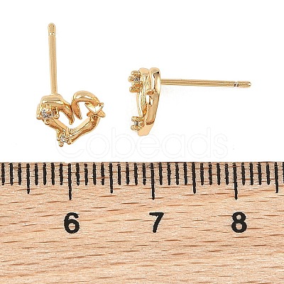 SHEGRACE Brass Micro Pave Cubic Zirconia Stud Earring XGRQ4N050-705G-1