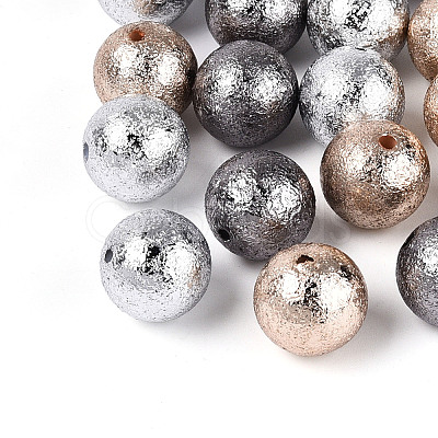 Textured Plating Opaque Acrylic Beads X-PACR-T019-02M-1