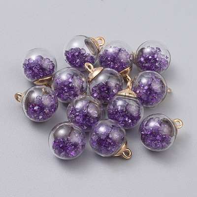 Transparent Glass Globe Pendants GLAA-TAC0002-J09-1
