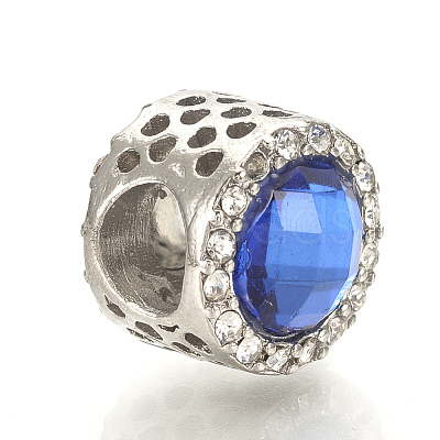 Alloy Rhinestone European Beads MPDL-Q208-006-1