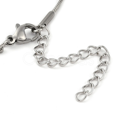 304 Stainless Steel Snake Chain Anklets AJEW-G024-07P-1