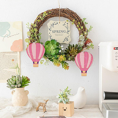 20Pcs Hot Air Balloon Unfinished Blank Wooden Pendants for Christmas Painting Arts NJEW-SP0001-15-1