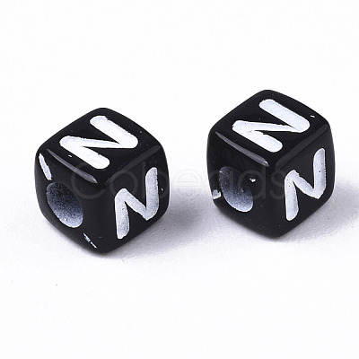 Opaque Acrylic Beads SACR-N002-01N-1