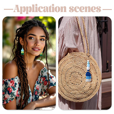 16Pcs 8 Styles Polycotton(Polyester Cotton) Tassel Pendant Decorations FIND-TA0009-19-1