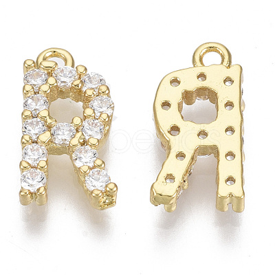 Brass Micro Pave Cubic Zirconia Charms KK-T060-05-R-G-NF-1