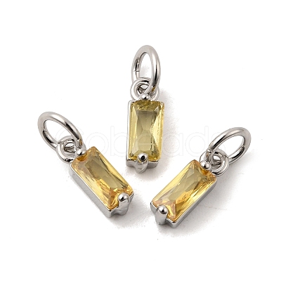 Brass Pave Cubic Zirconia Charms KK-F894-13P-06-1