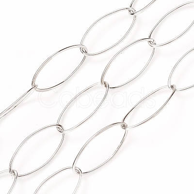 Tarnish Resistant 304 Stainless Steel Paperclip Chains CHS-O008-01P-1