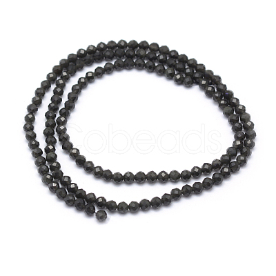 Natural Obsidian Beads Strand X-G-E411-33-3mm-1