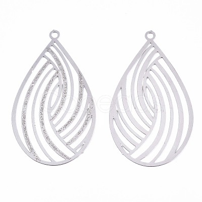 Tarnish Resistant 304 Stainless Steel Filigree Pendants STAS-T057-06P-1