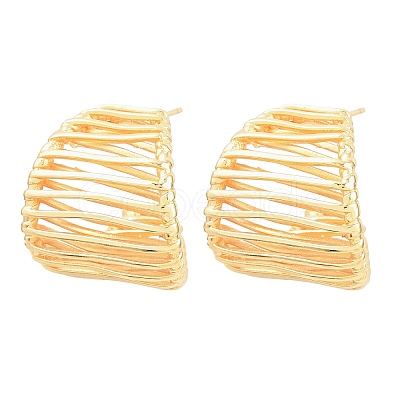 Brass Stud Earrings EJEW-P346-03G-1