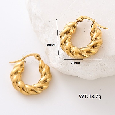 Stainless Steel Twist Hoop Earrings CQ6723-3-1