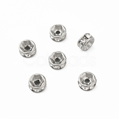 316 Surgical Stainless Steel Rhinestone Spacer Beads STAS-L285-001P-02-1