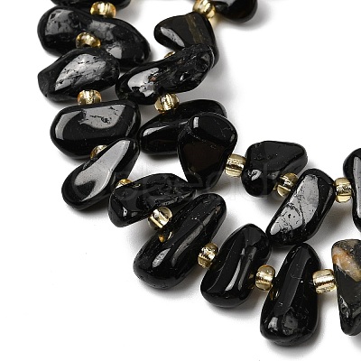 Natural Black Tourmaline Beads Strands G-L649-A03-01-1