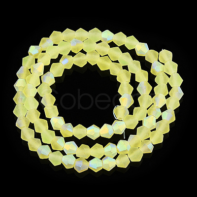 Imitate Austrian Crystal Bicone Frosted Glass Beads Strands GLAA-F029-TM3mm-A21-1