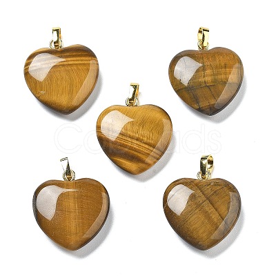 Natural Tiger Eye Pendants G-G956-B01-G-1