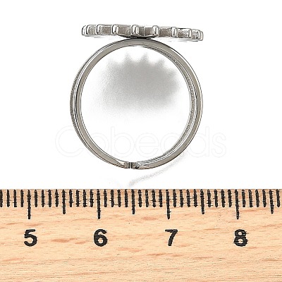 Tarnish Resistant Stainless Steel Cuff Ring Findings PW-WG67428-05-1